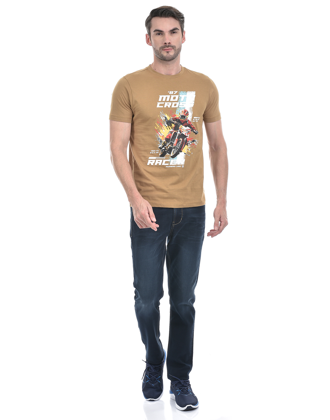 Numero Uno Men Graphic Print Brown T-Shirt